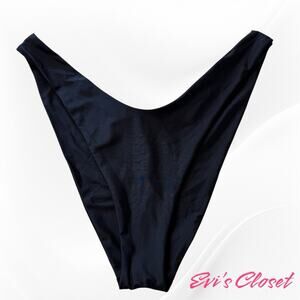 NWT Aerie PLus Super High Cut Cheekiest Bikini Bottom True Black Sz XXL